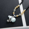 Wholesale Women's Alloy Necklace With Goldplated Artificial Gemstones And Semiprecious Stones Drop Shape Pendant For Autumn And Winter Electroplated Design