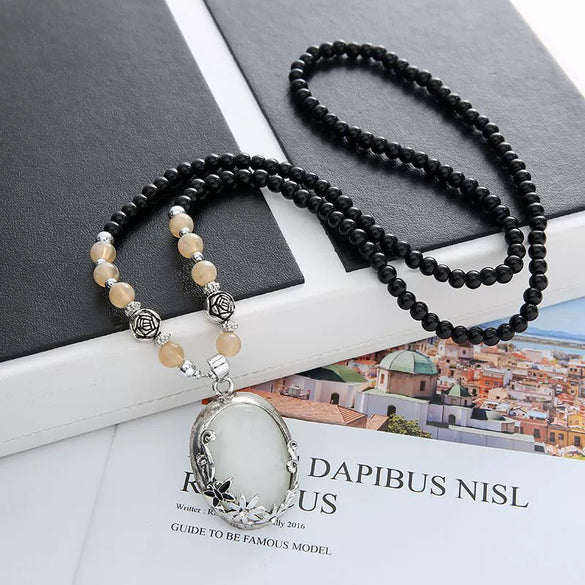 Wholesale Women's Alloy Necklace With Goldplated Artificial Gemstones And Semiprecious Stones Drop Shape Pendant For Autumn And Winter Electroplated Design