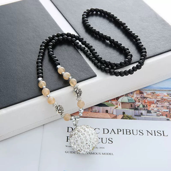 Wholesale Women's Alloy Necklace With Goldplated Artificial Gemstones And Semiprecious Stones Drop Shape Pendant For Autumn And Winter Electroplated Design