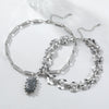 Wholesale Women's Alloy Ochain Natural Stone Pendant Necklace With Geometric Style