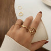 Wholesale Women's Alloy Open Ring Set With Geometric Design And Electroplating Treatment