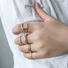 Wholesale Women's Alloy Open Ring Set With Geometric Design And Electroplating Treatment