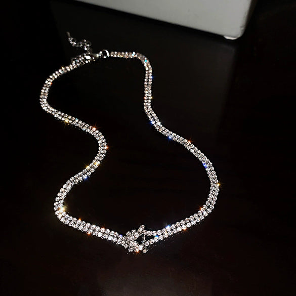 Wholesale Women's Alloy Pearl Geometric Irregular Chain Necklace With Electroplating Treatment