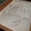 Wholesale Women's Alloy Pearl Geometric Irregular Chain Necklace With Electroplating Treatment