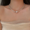 Wholesale Women's Alloy Pearl Geometric Irregular Chain Necklace With Electroplating Treatment