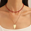 Wholesale Women's Alloy Pearl Necklace With Heart Shape And Electroplating Design