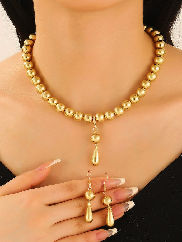 Wholesale Women's Alloy Pearl Necklace With Heart Shape And Electroplating Design