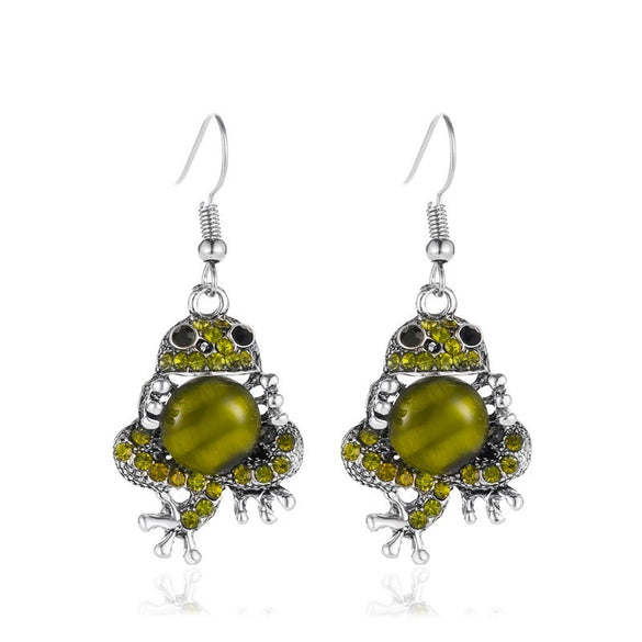 Wholesale Women's Alloy Pet Jewelry With Frog Pattern And Corn Chain Electroplated Earrings And Necklace