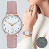 Wholesale Women's Alloy Pu Fashion Round Digital Luminous Pointer Quartz Watch With Onion Crown And Stainless Steel Pin Buckle