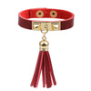 Wholesale Women's Alloy Real Leather Geometric Fan Tassel Rivet Electroplated Fashion Ol Bracelet