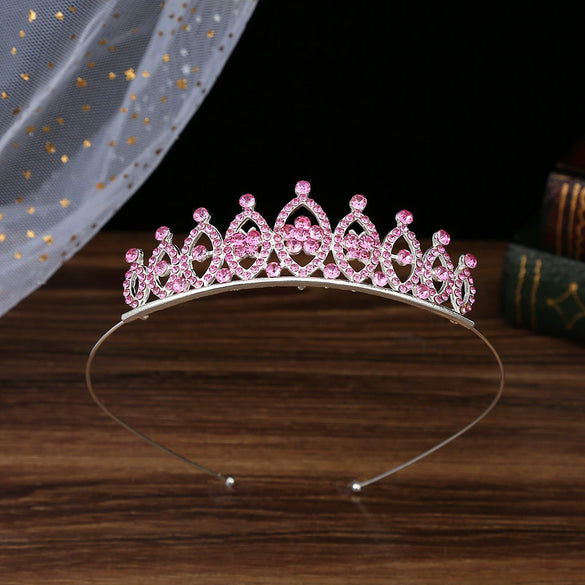 Wholesale Women's Alloy Rhinestone Crown Hairband Headdress Jewelry With Electroplating