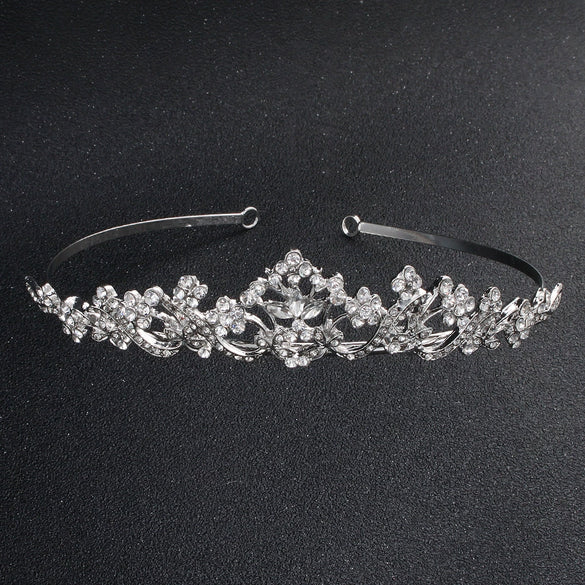 Wholesale Women's Alloy Rhinestone Crown Headband Jewelry For Bridal Birthday Party Wedding Electroplated