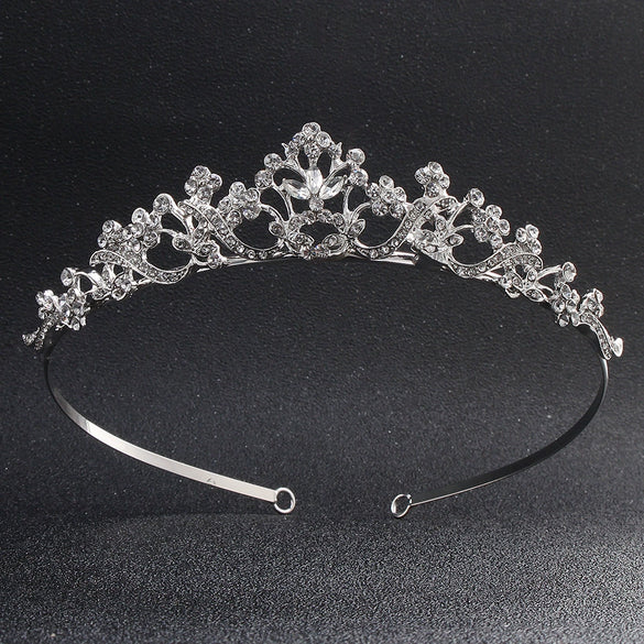 Wholesale Women's Alloy Rhinestone Crown Headband Jewelry For Bridal Birthday Party Wedding Electroplated