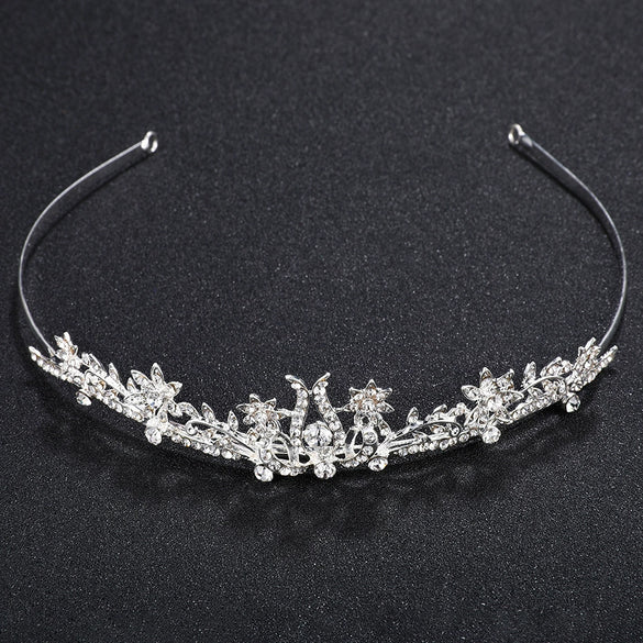 Wholesale Women's Alloy Rhinestone Crown Headband Jewelry For Bridal Birthday Party Wedding Electroplated