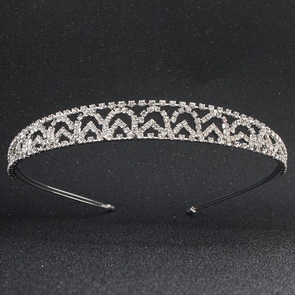 Wholesale Women's Alloy Rhinestone Crown Headband Jewelry For Bridal Birthday Party Wedding Electroplated