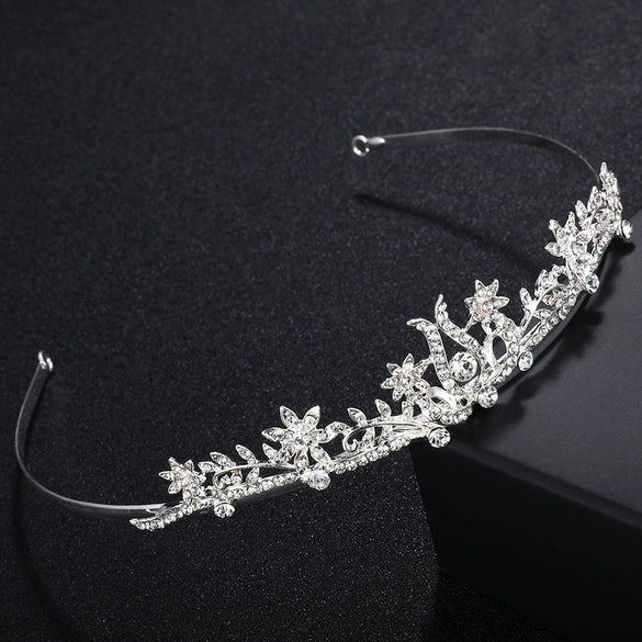 Wholesale Women's Alloy Rhinestone Crown Headband Jewelry For Bridal Birthday Party Wedding Electroplated