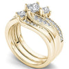 Wholesale Women's Alloy Ring With Flower Pattern And Electroplating Treatment Set With Diamond And Micro Zircon