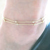 Wholesale Women's Alloy Round Bead Doublelayer Chain Anklets