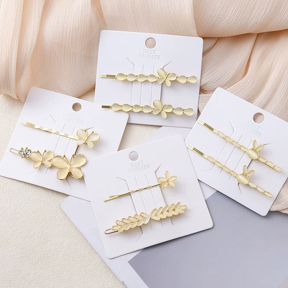 Wholesale Women's Alloy Side Clip With Electroplating Craft And Plants Flowers Style