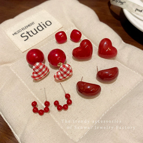 Wholesale Women's Alloy 925 Silver Electroplated Geometric Heart Shape Earrings