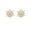 Wholesale Women's Alloy 925 Silver Electroplated Rhinestone Flower Earrings Light Luxury Niche Design