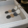 Wholesale Women's Alloy Silver Needle Geometric Earrings Set With Black Crystal High End Luxury Style