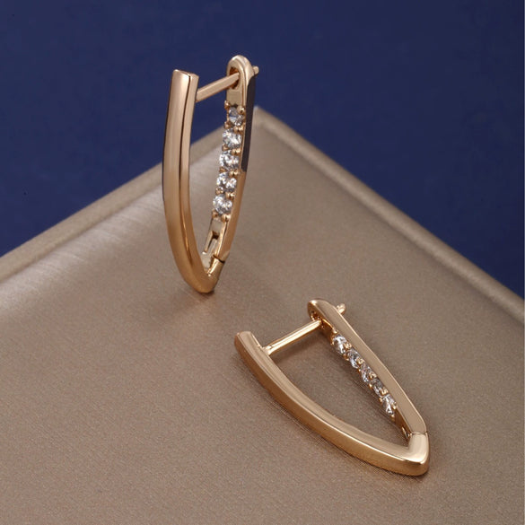 Wholesale Women's Alloy Simple Geometric Vshaped Earrings With Letters Numbers Text Electroplated