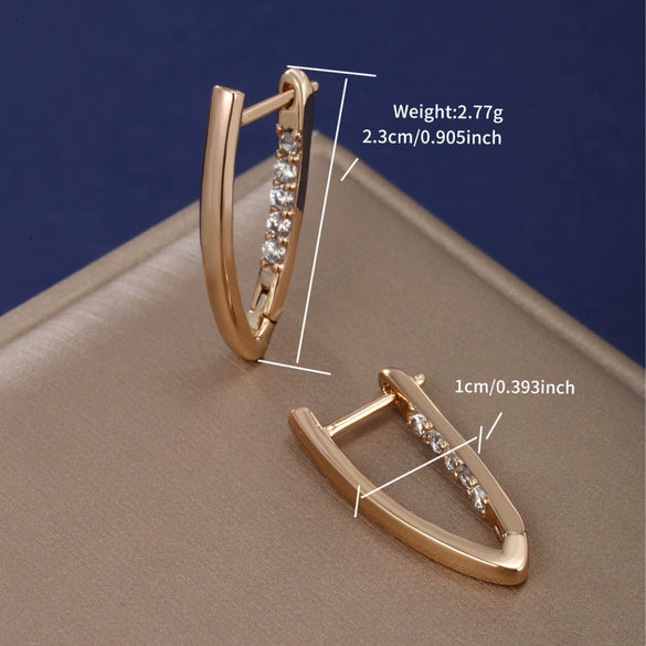 Wholesale Women's Alloy Simple Geometric Vshaped Earrings With Letters Numbers Text Electroplated