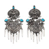 Wholesale Women's Alloy Stainless Steel Electroplated Flower Shape Long Tassel Earrings Accessories