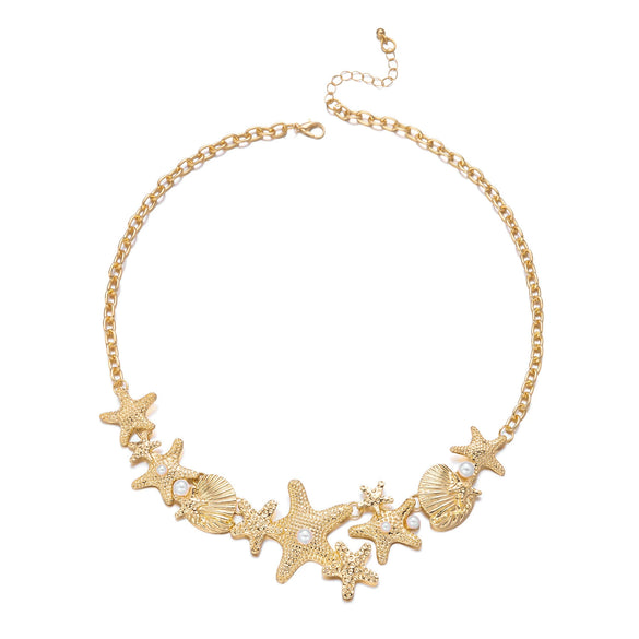 Wholesale Women's Alloy Star Shape Electroplated Necklace With Regular Chain Casual Minimalist Style
