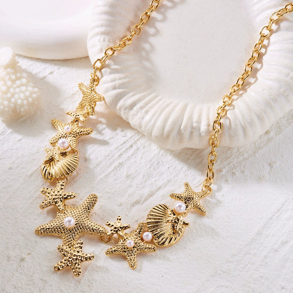 Wholesale Women's Alloy Star Shape Electroplated Necklace With Regular Chain Casual Minimalist Style