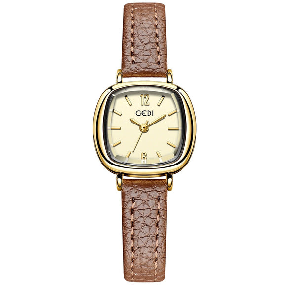 Wholesale Women's Alloy Super Fiber Strap Square Dial Quartz Watch In Retro Style