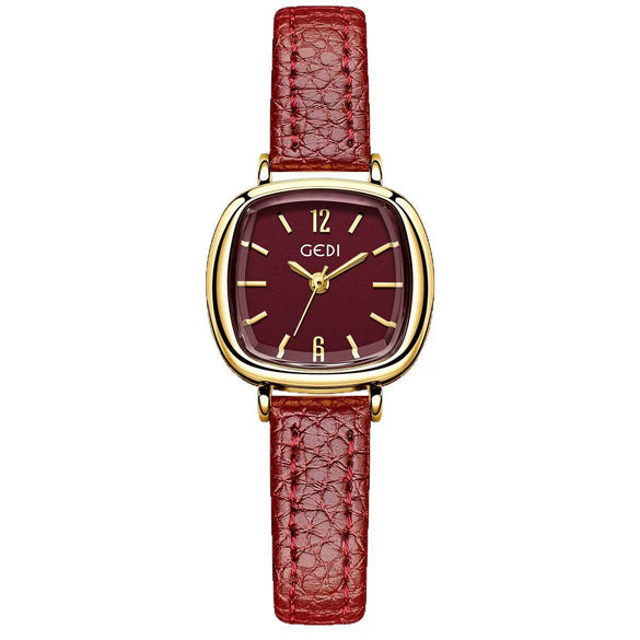 Wholesale Women's Alloy Super Fiber Strap Square Dial Quartz Watch In Retro Style