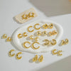 Wholesale Women's Alloy Water Drop C Shaped Geometric Earrings With Electroplating Treatment
