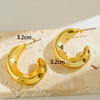 Wholesale Women's Alloy Water Drop C Shaped Geometric Earrings With Electroplating Treatment
