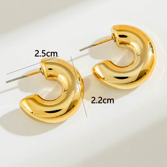 Wholesale Women's Alloy Water Drop C Shaped Geometric Earrings With Electroplating Treatment