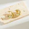 Wholesale Women's Alloy Water Drop C Shaped Geometric Earrings With Electroplating Treatment