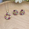 Wholesale Women's Alloy Water Drops Pattern Electroplated Pearl Chain Clavicle Chain And Earrings Three Piece Set