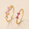 Wholesale Women's Alloy Zirconia Love Bow Ring Set