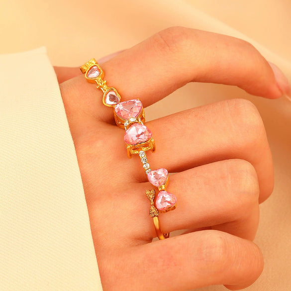 Wholesale Women's Alloy Zirconia Love Bow Ring Set