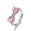 Wholesale Women's Alloy Zirconia Love Bow Ring Set