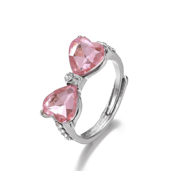 Wholesale Women's Alloy Zirconia Love Bow Ring Set