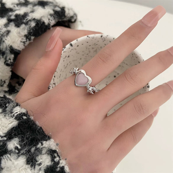 Wholesale Women's Alloy Zirconia Love Bow Ring Set