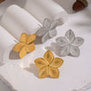 Wholesale Women's Ancient Style Flower Stainless Steel Earrings With Pvd Furnace Vacuum Real Gold Plating