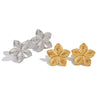 Wholesale Women's Ancient Style Flower Stainless Steel Earrings With Pvd Furnace Vacuum Real Gold Plating