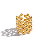 Wholesale Women's Ancient Style Geometric Stainless Steel Ring With Pvd Furnace Vacuum Real Gold Plating