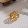 Wholesale Women's Ancient Style Geometric Stainless Steel Ring With Pvd Furnace Vacuum Real Gold Plating
