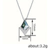 Wholesale Women's Ancient Style Minimalist Copper Necklace With Microinlaid Zircon Geometric Rhombus Pendant And O Word Chain