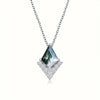 Wholesale Women's Ancient Style Minimalist Copper Necklace With Microinlaid Zircon Geometric Rhombus Pendant And O Word Chain