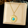 Wholesale Women's Ancient Style Plants And Flowers Pattern Gold Plated Stainless Steel Jewelry Set Including Earrings Necklaces And Bracelets